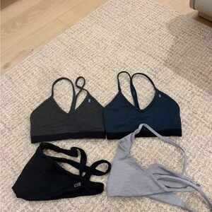 CSB and Nobel Women's Sports Bra Set - Black, Gray, blue,  Dark Gray